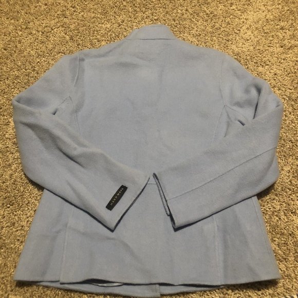 Alexandra Bartlett Women's 100% Wool Button Blazer Coat Jacket blue petites PM - Picture 15 of 16